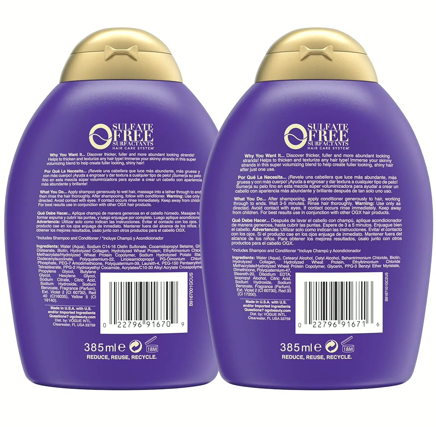 OGX Thick & Full Biotin Kit, Different Packaging, 13 Fl Oz (2 Pack)