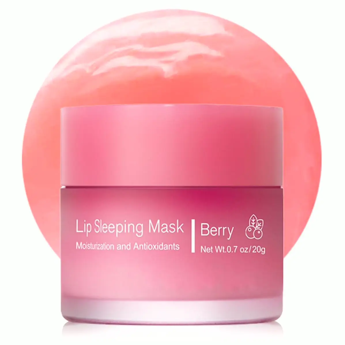 Moisturizing Lip Mask, Long-lasting Night Care, Reduces Dry Lips (Berry) 0.7 OZ