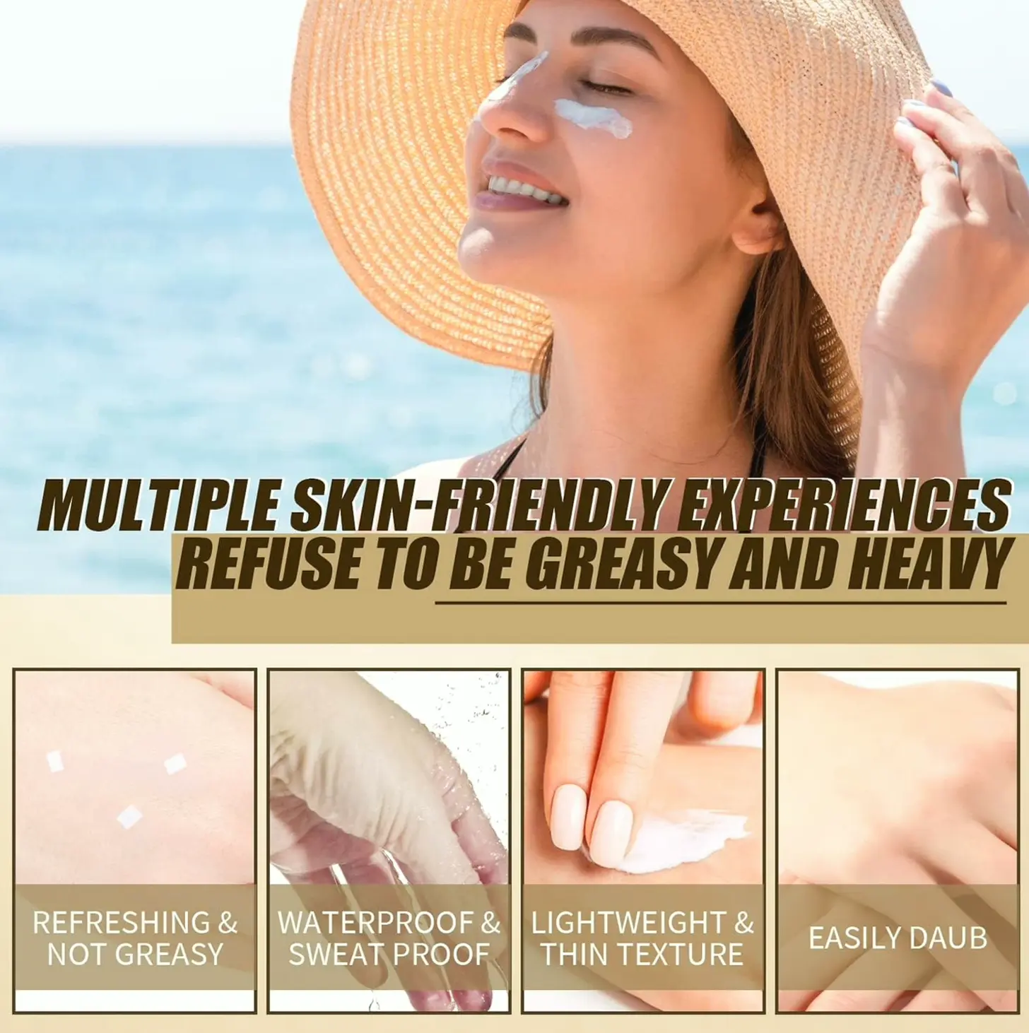 Organic Sunblock Lotion, SPF 50+, Moisturizing UV Defense (2PCS)