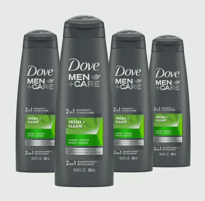 Dove + CARE Dual-Purpose Shampoo & Cleaner, Fresh, 12 oz Four Count