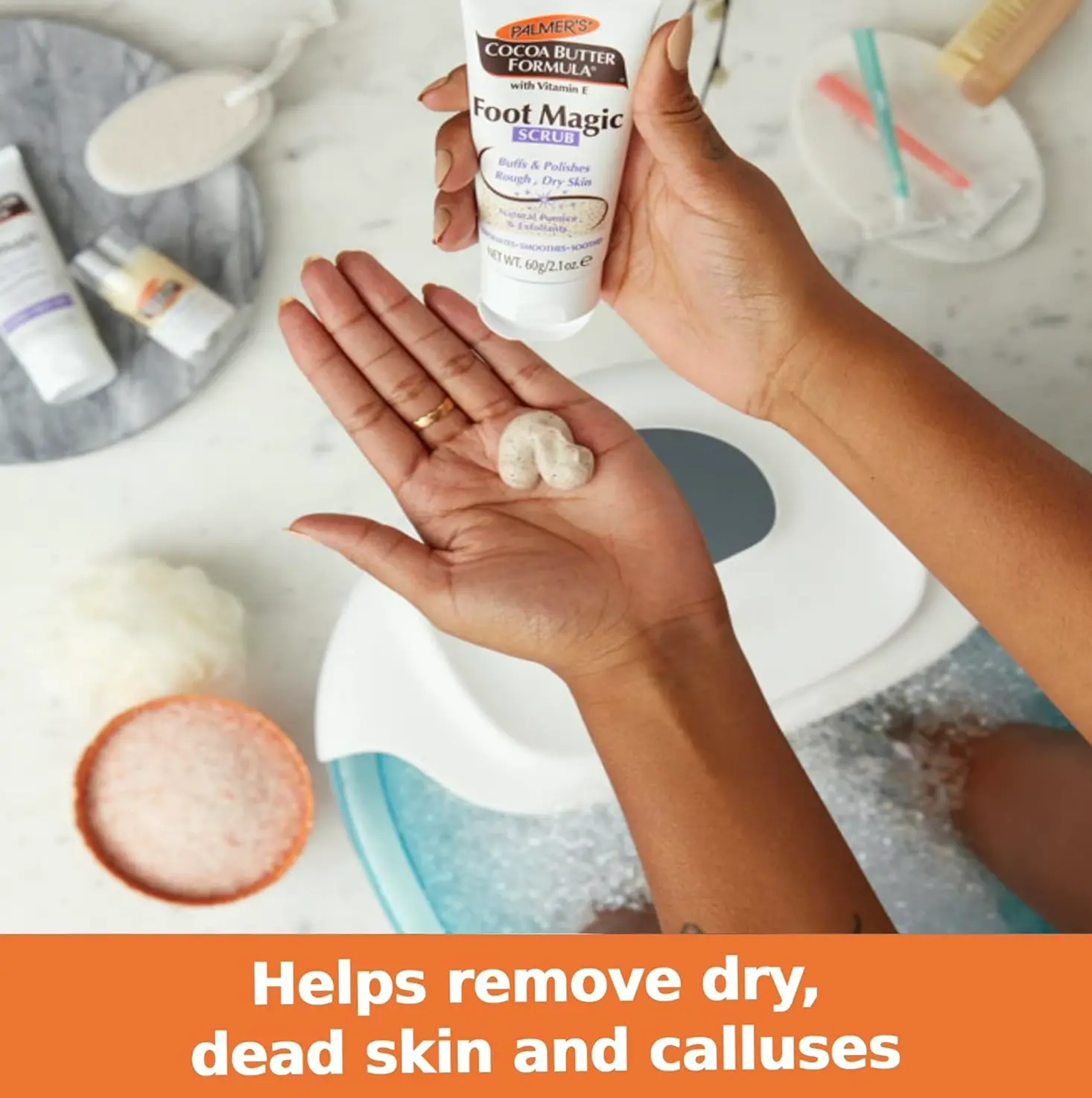 Palmer's Brand Cocoa Butter Foot Care Scrub with Vitamin E for Cracked Feet