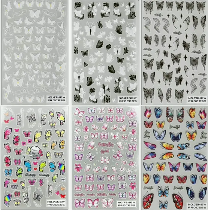 Insect Manicure Stickers with Three-Dimensional Effect