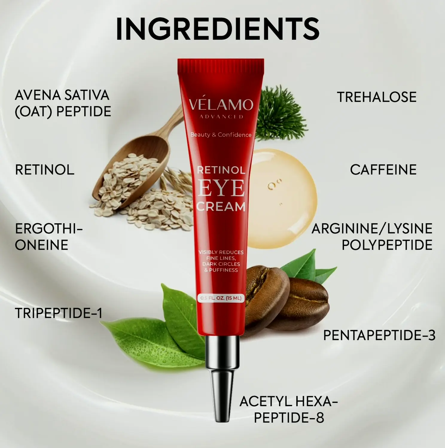 VELAMO Retinol Cream for Fine Lines & Dark Circles - 0.5oz