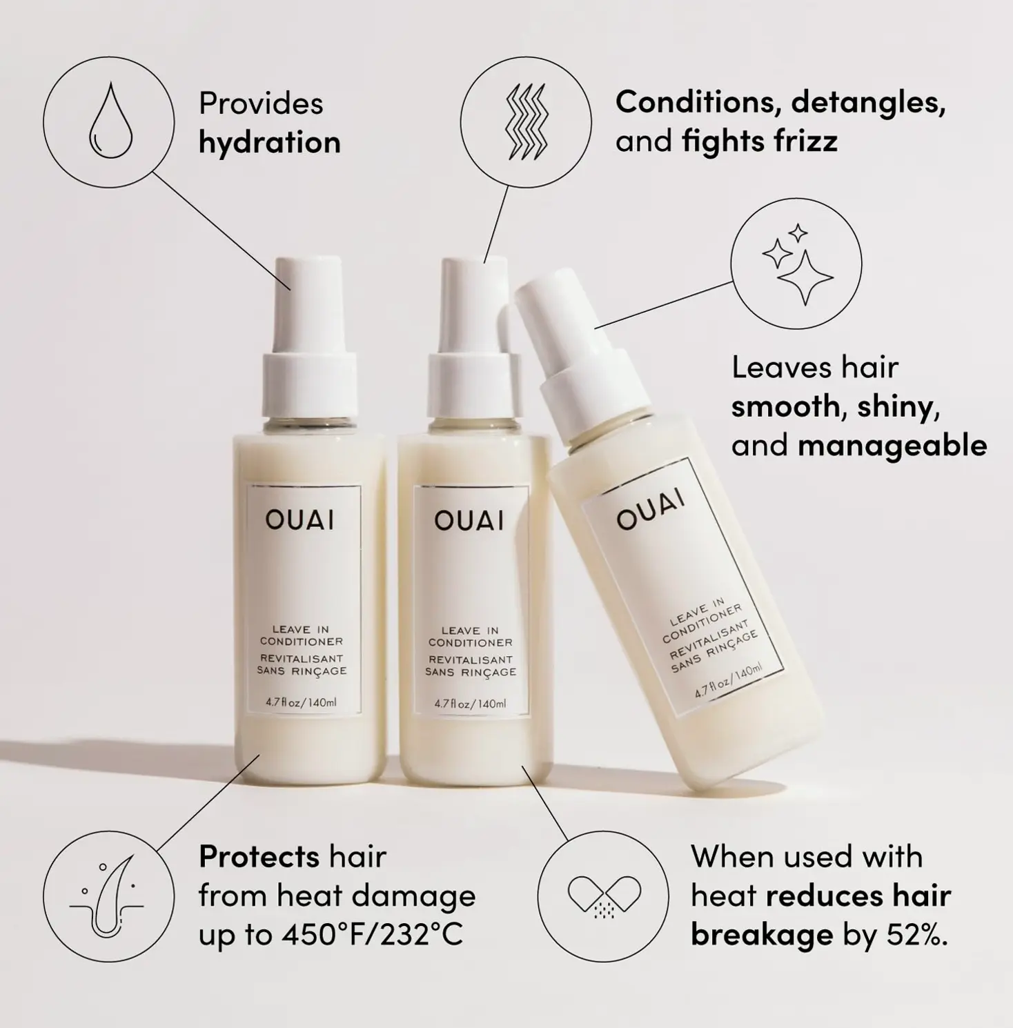 OUAI's Leave In Spray: Protect & Shine (4.7 oz)