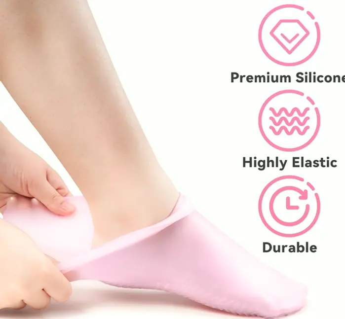 Pink Rubber Hydrating Booties & Gloves Kit (One Pair)