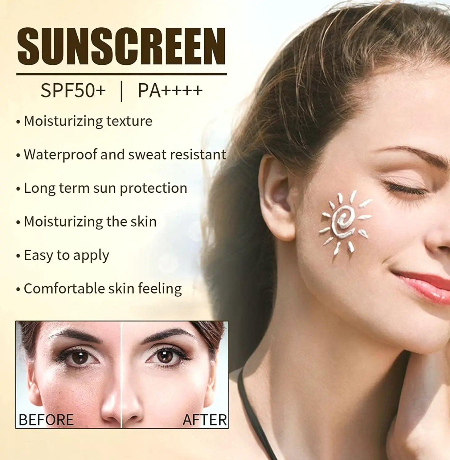 Organic Sunblock Lotion, SPF 50+, Moisturizing UV Defense (2PCS)