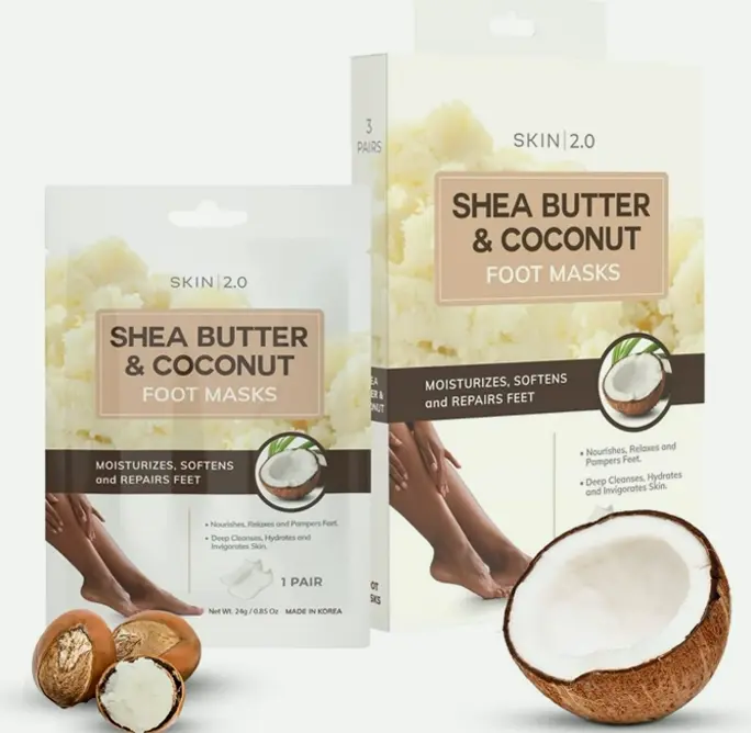 Shea Foot Masks: Hydrating Socks for Dry Heels - 3 Set