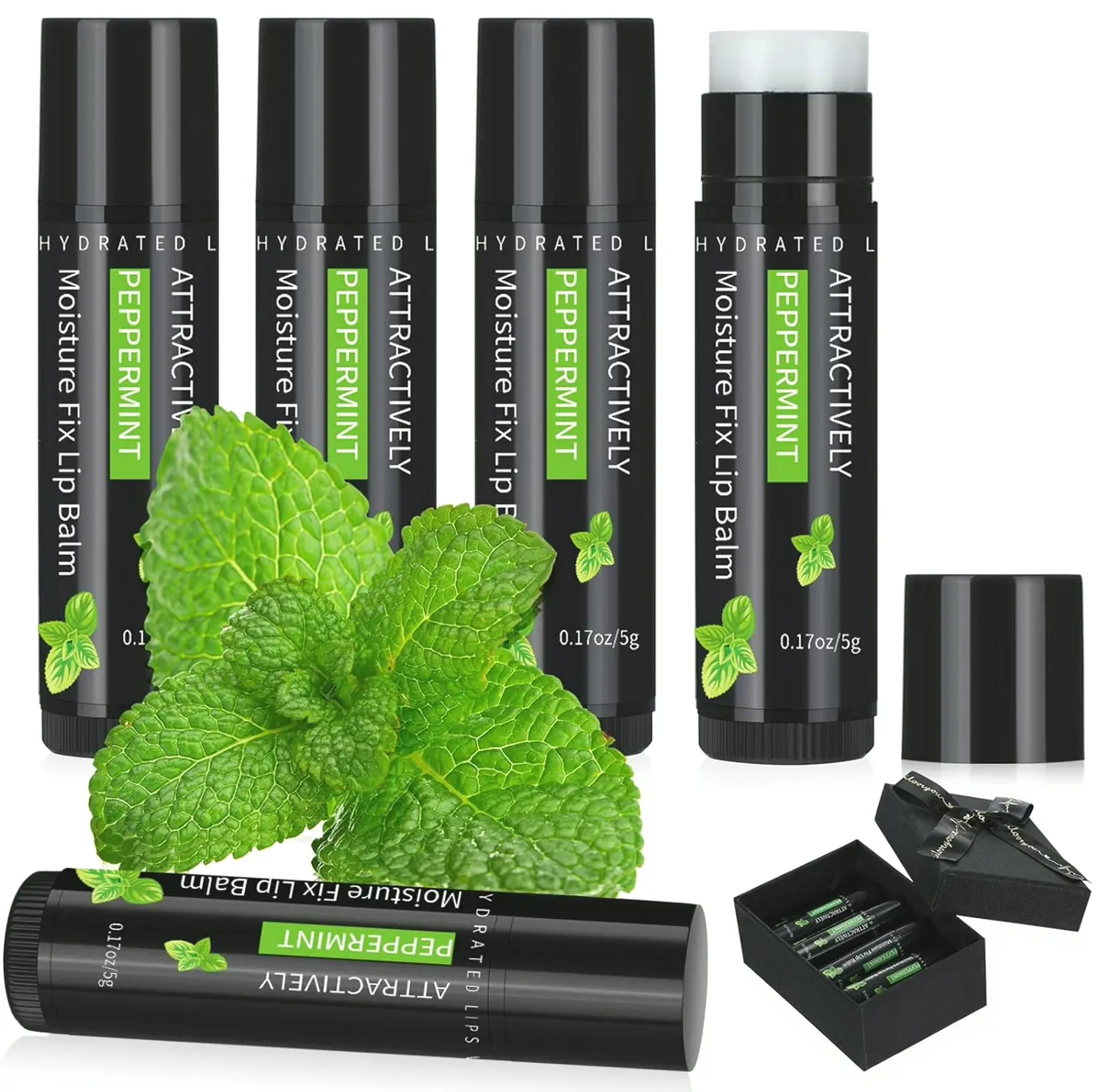 Four Pieces Lip Butter with Gift Set for Men Organic Wax