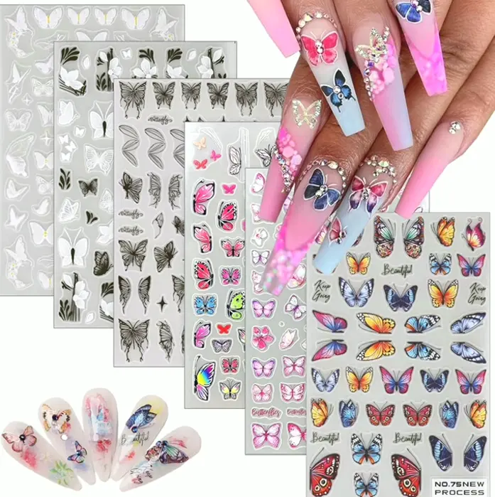 Insect Manicure Stickers with Three-Dimensional Effect