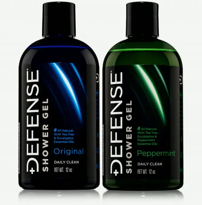 Defense Soap Organic Peppermint + Herbal Shower Gel Set 12 oz (Bundle of 2)