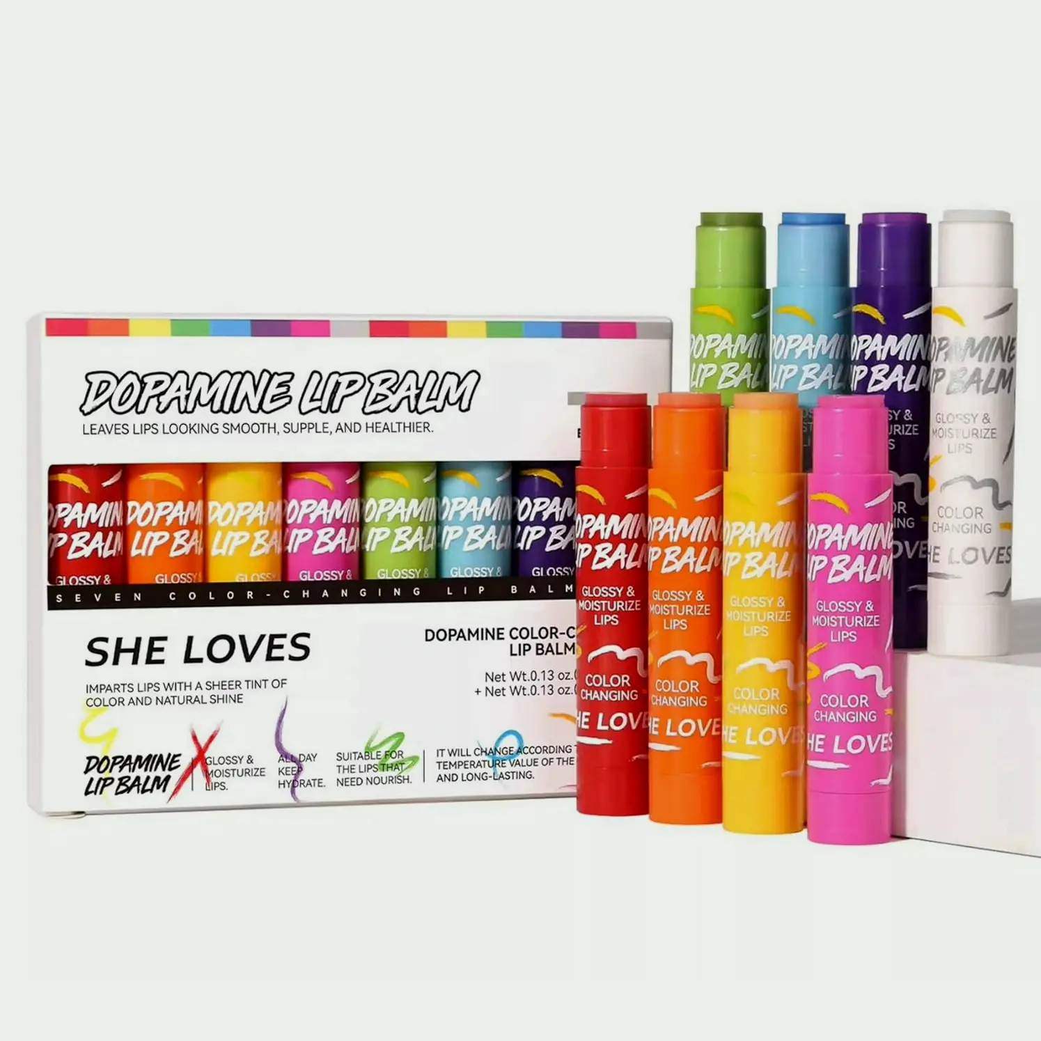 Colored Lip Balm Set for Dry Lips