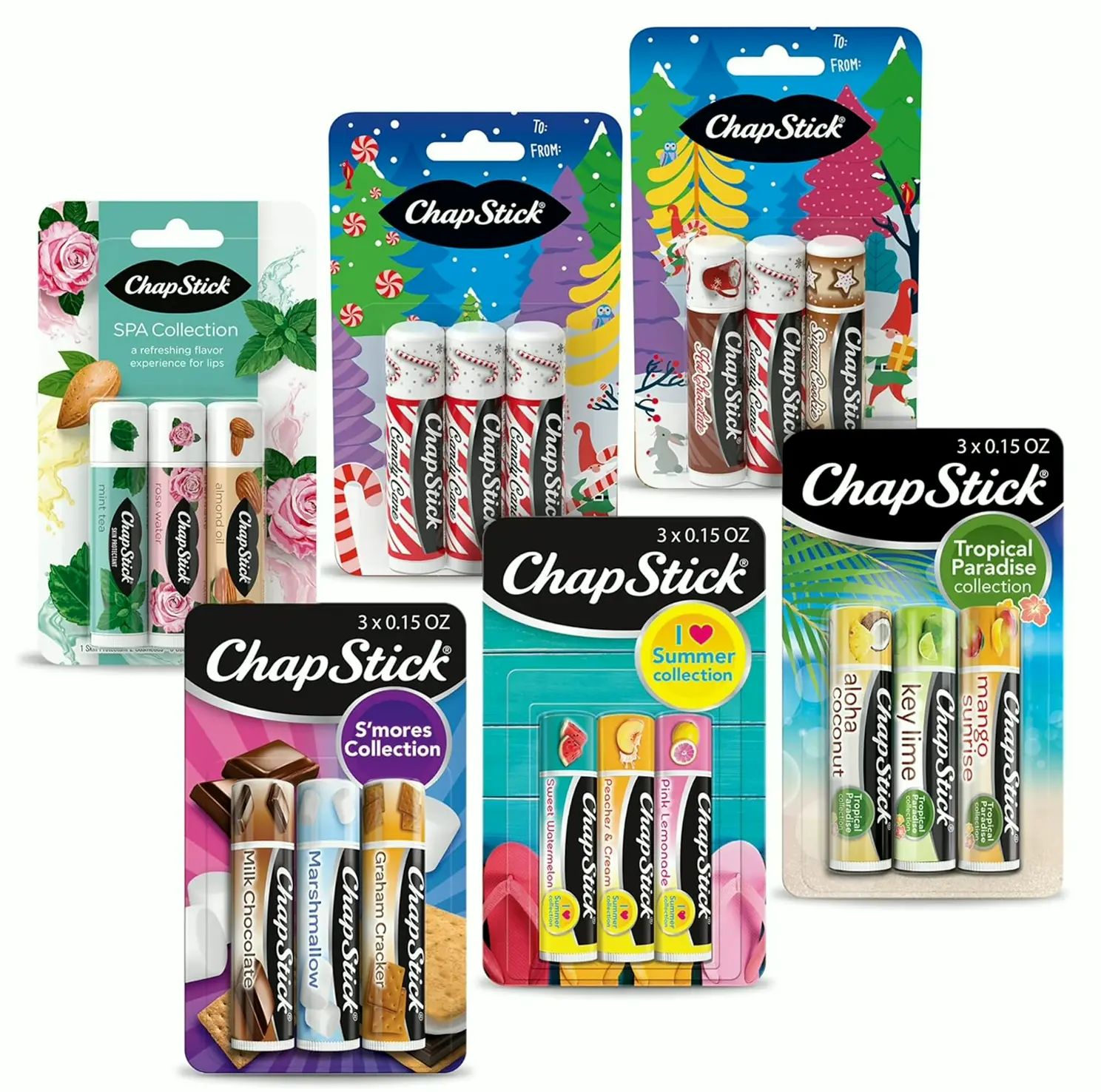 ChapStick Favs Bundle Flavored Sticks - .15 Oz (Box of 6 Packs of 3)