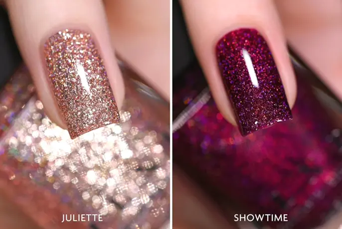 Shiny Rose Gold & Deep Raspberry Holo Duo