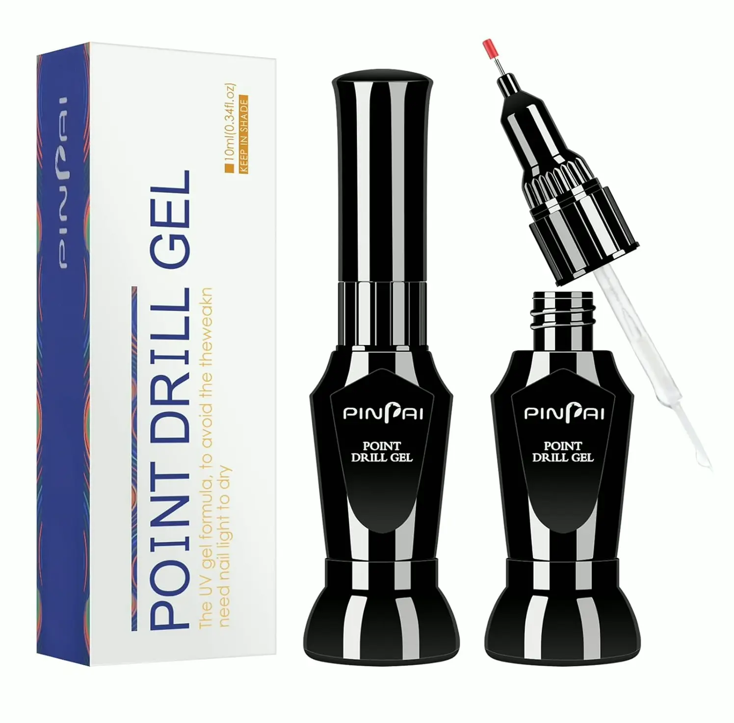 Ownest 2 Pcs Nail Glue Pen Resin Polishing Agent, Adhesive Decorative Crystal Diamond Accessory, Need Light - 10ml