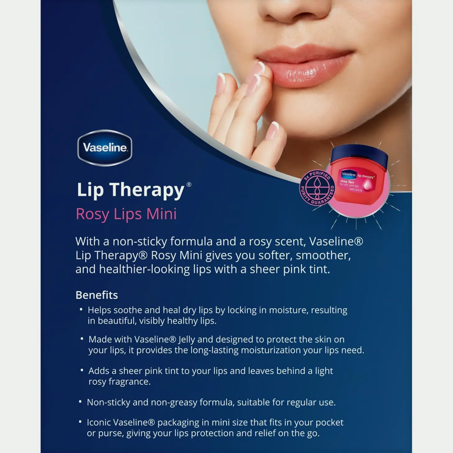 Vaseline Lip Treatment Rosy Pout Mini (Pack of 6)