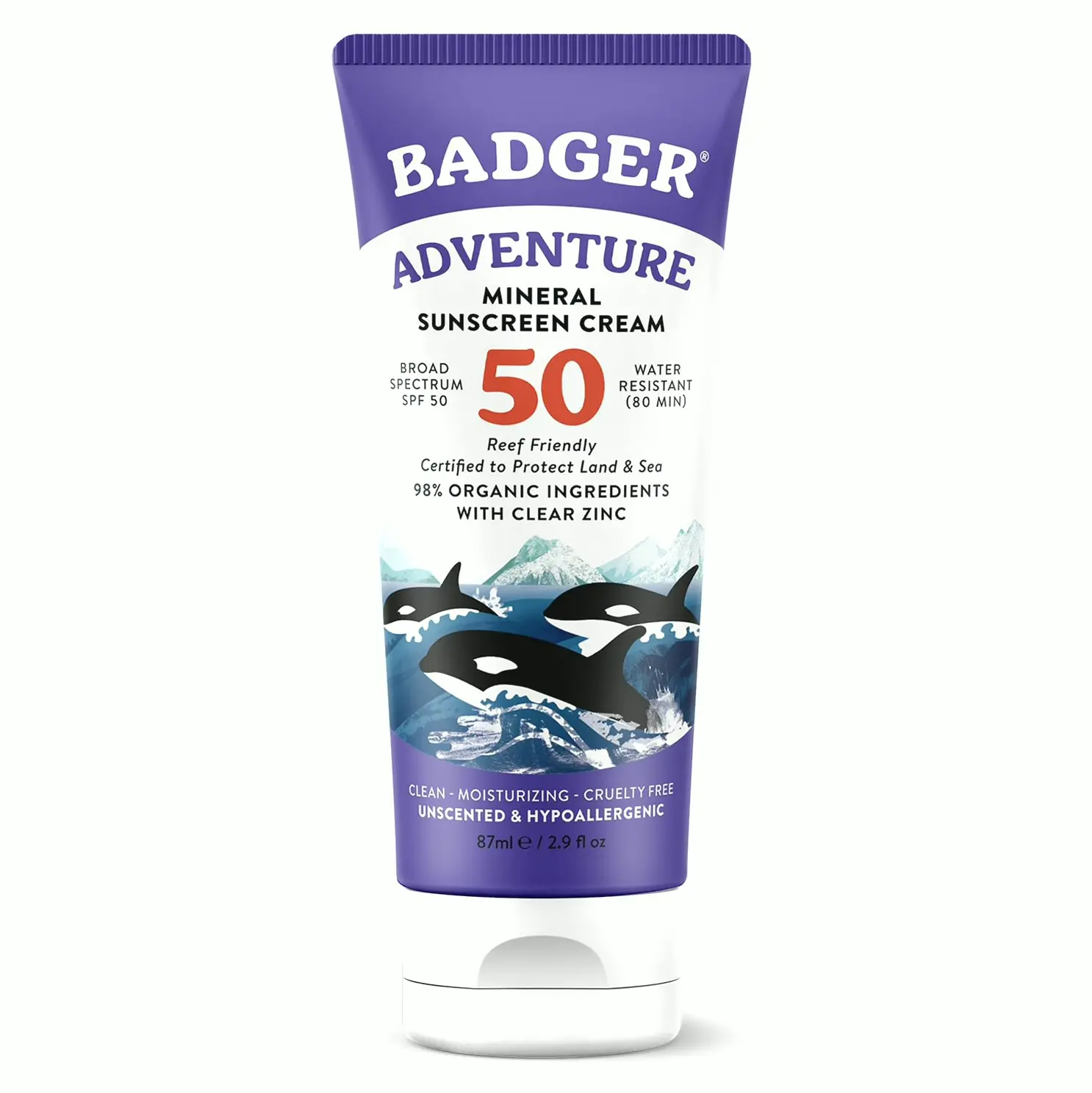 Beaver Natural Sunblock SPF 50 Zinc Organic 2.9 fl oz