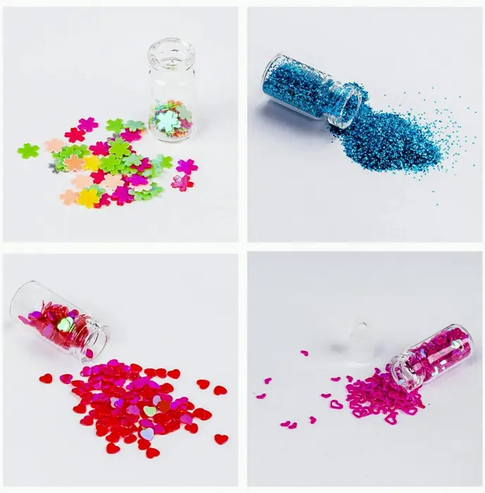 3D Art Decoration Mini Bottles - Glass Containers with Free Tweezers