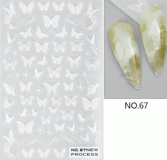 Insect Manicure Stickers with Three-Dimensional Effect