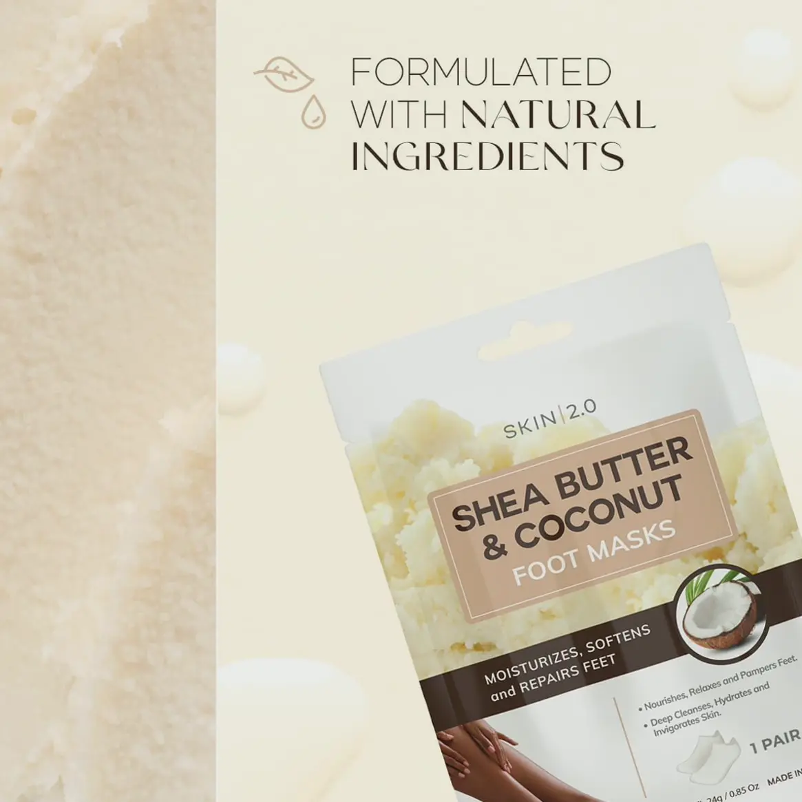 Shea Foot Masks: Hydrating Socks for Dry Heels - 3 Set