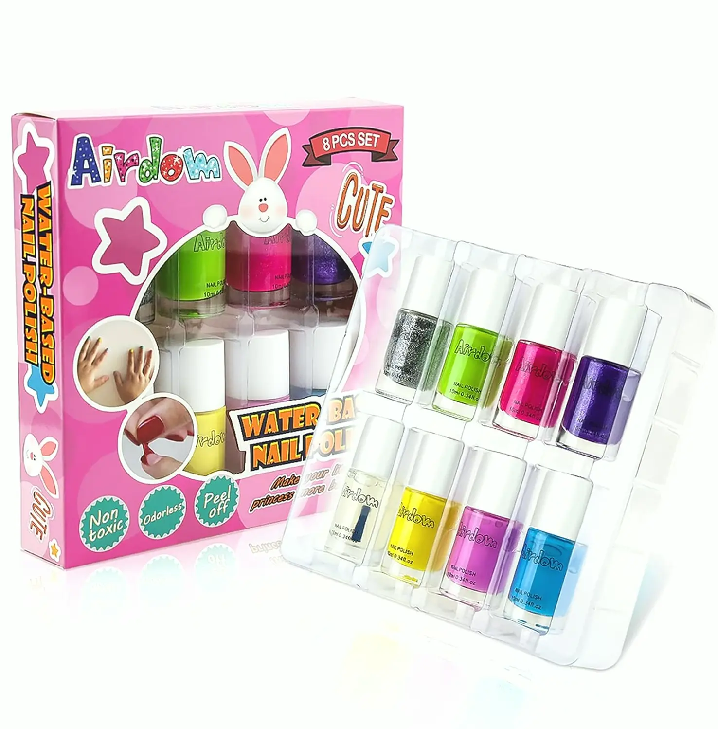 Children's Manicure Set - Safe Aqua Peel Off Toddler Kit