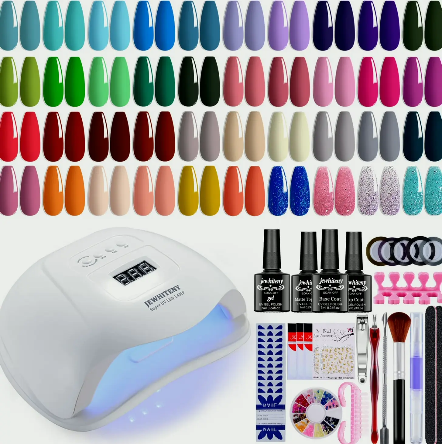43PCS Gel Nail Kit with 120W UV LED Lamp