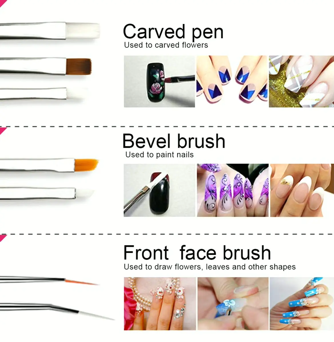 Teenitor Manicure Set with Brushes & Decorations