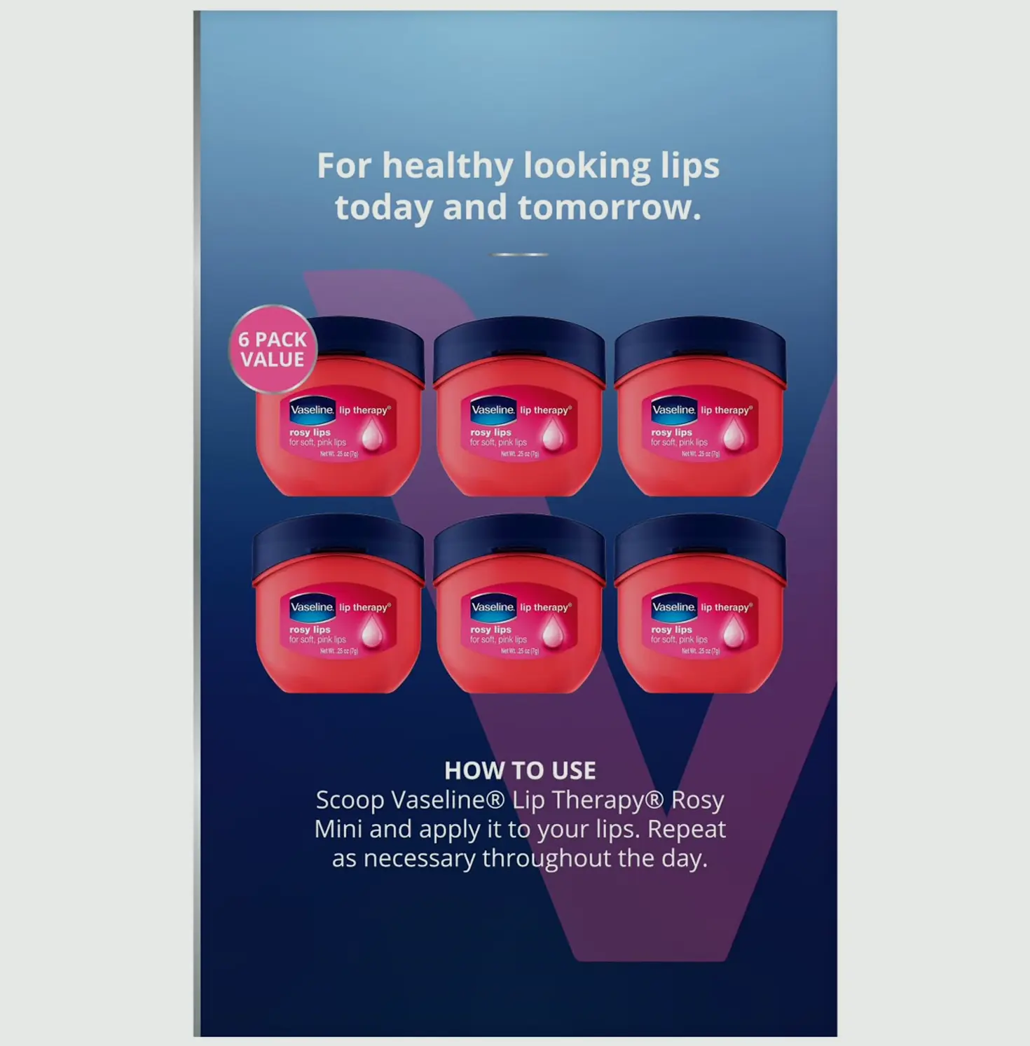Vaseline Lip Treatment Rosy Pout Mini (Pack of 6)
