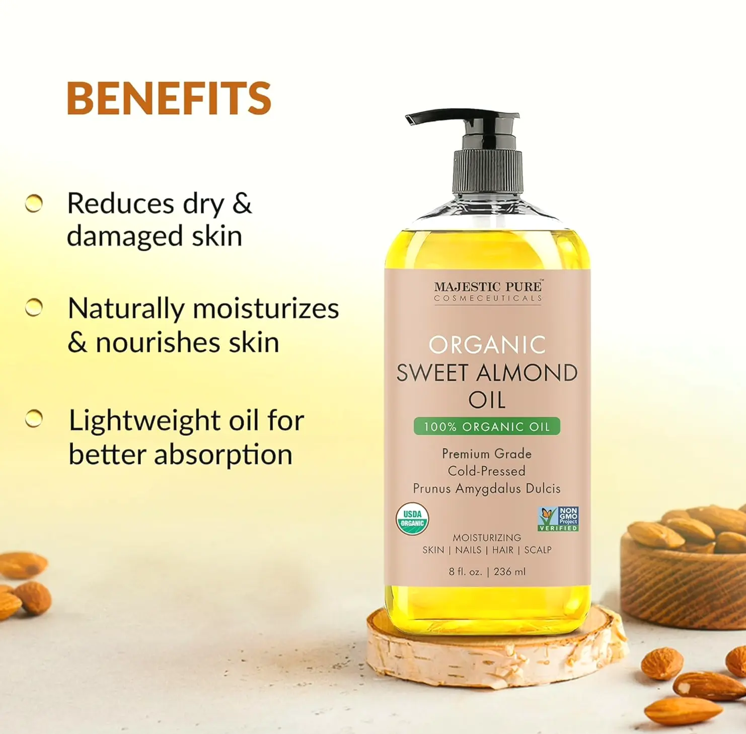 PURE Natural Sweet Nut Oil 8 oz
