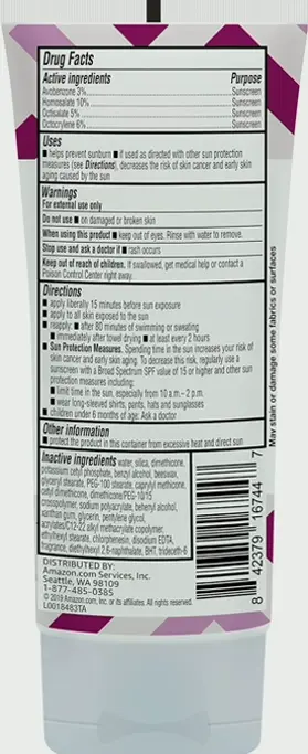 Amazon Brand - Brand Sheer Face Sunblock SPF 30, No Octinoxate & Oxybenzone, 3 fl oz (Bundle of 1)