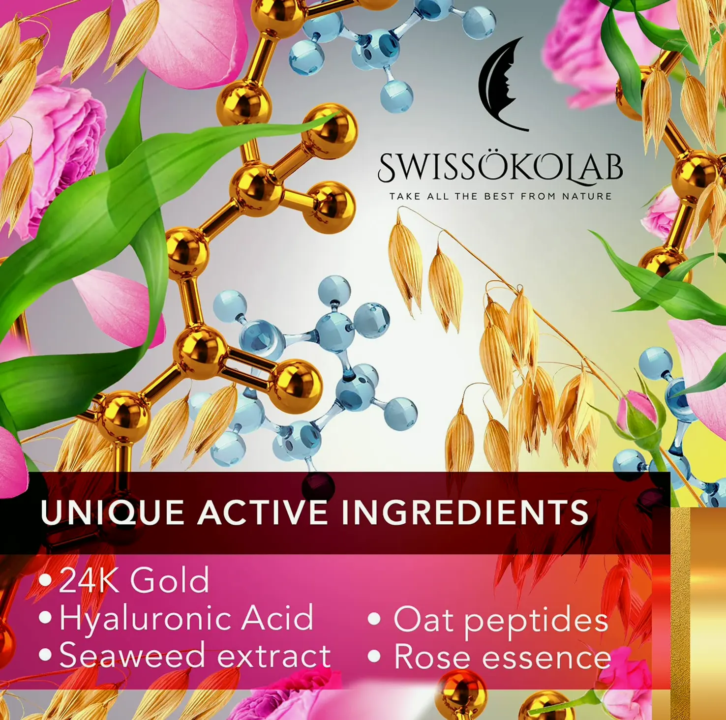 SwissOkoLab 24k Gold Under Eye Patches for Puffiness