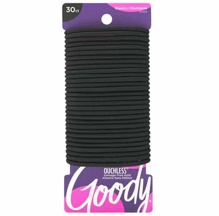 Goodie Ouchless Elastic - Count, Black - 4MM Regular Hair