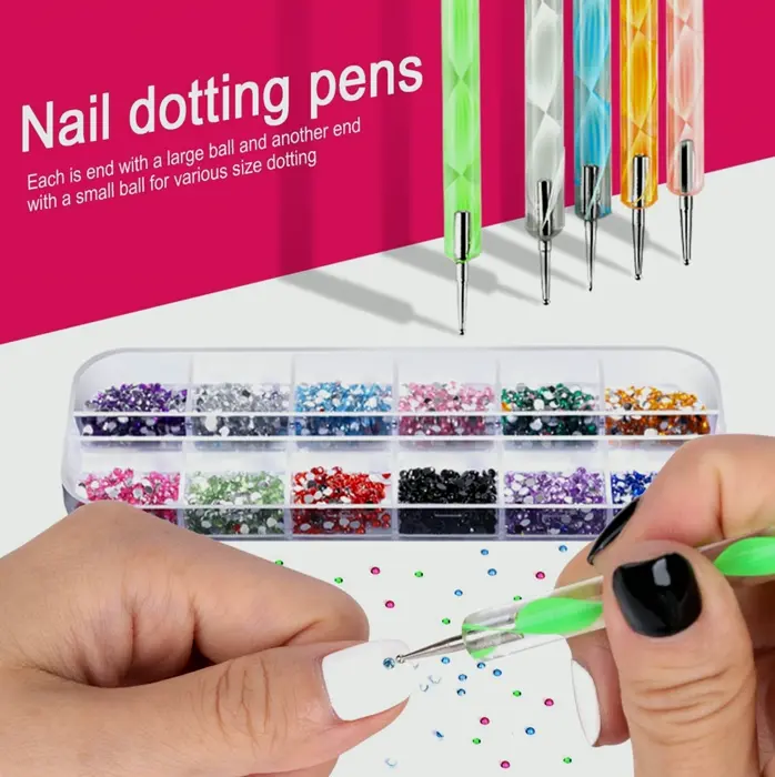Teenitor Manicure Set with Brushes & Decorations