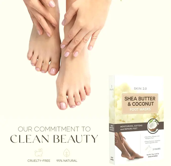 Shea Foot Masks: Hydrating Socks for Dry Heels - 3 Set