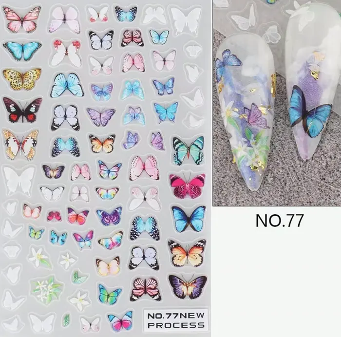 Insect Manicure Stickers with Three-Dimensional Effect