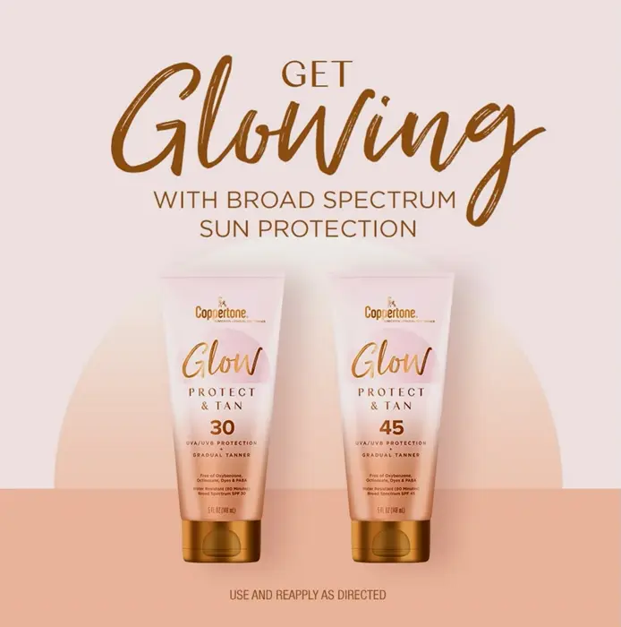 Coppertone Radiant Defend and Tan Sunscreen Cream SPF 45, 5 Fl Oz
