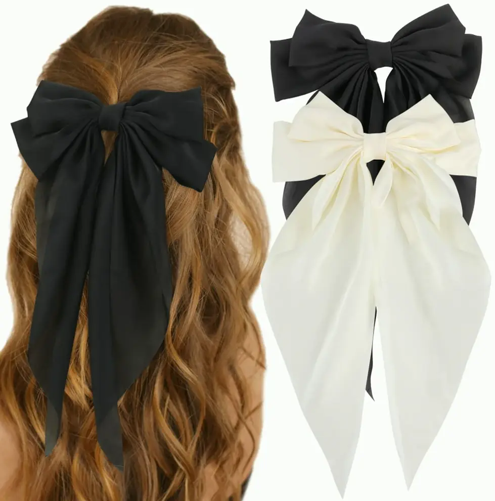 Smooth Silk Hair Bows 2 Pack Ladies