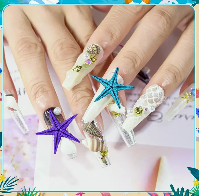 Noverlife Compartments Beach 3D Nail Charms