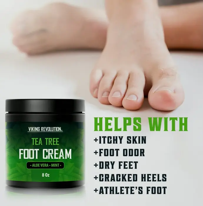 Tea Tree Feet Cream for Dry Heels with Mint (8oz)