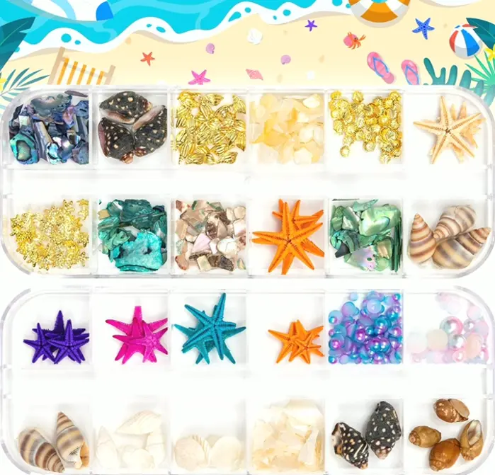 Noverlife Compartments Beach 3D Nail Charms