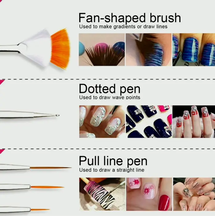 Teenitor Manicure Set with Brushes & Decorations