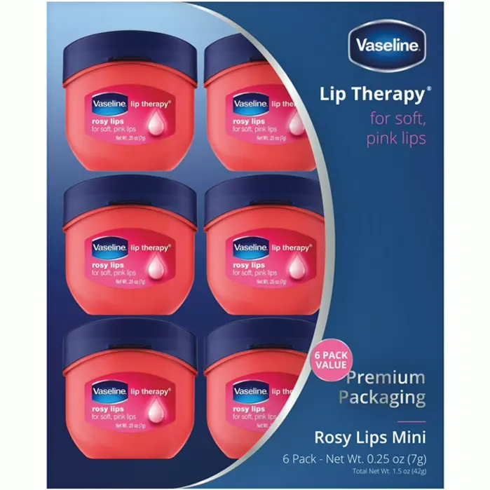 Vaseline Lip Treatment Rosy Pout Mini (Pack of 6)