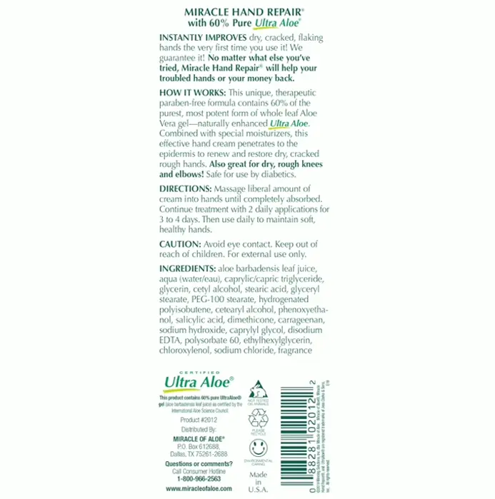 Miracle of Aloe's Hand Restoration Lotion - 8 oz