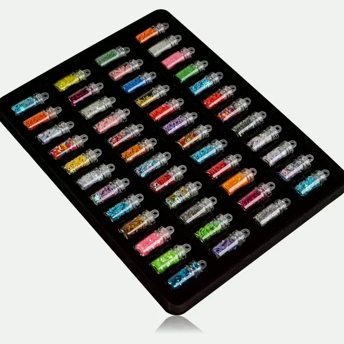 3D Art Decoration Mini Bottles - Glass Containers with Free Tweezers
