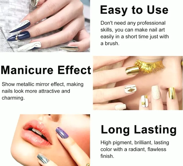 Ownest 12 Colors Mirror Nail Polish Set, Long Lasting Glossy Manicure