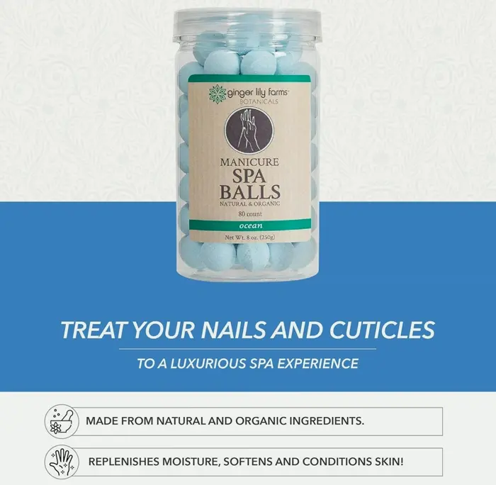 Ginger Manicure Spa Balls Ocean Scented, 80-Count