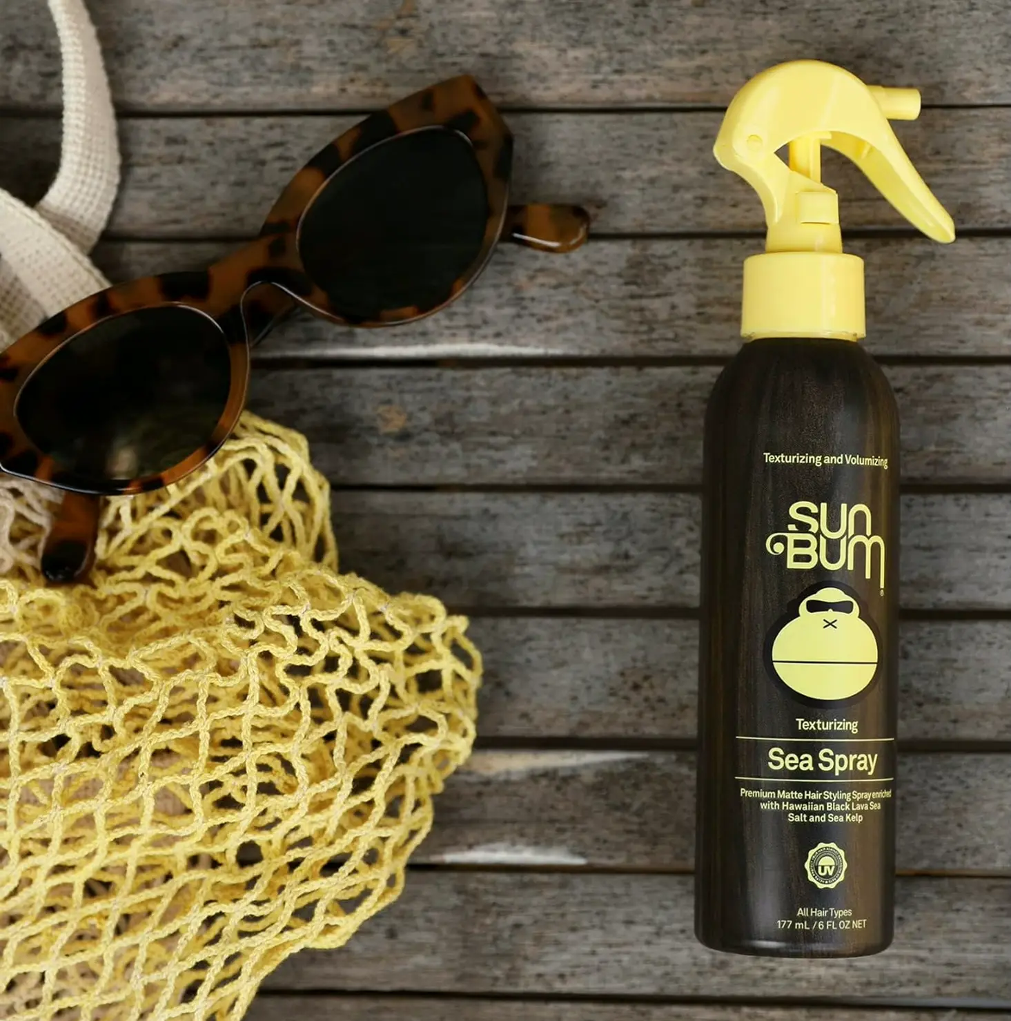 Seaside Bum Ocean Spray | Texturizing Saline Mister | Non-glossy Look | Sun Guard 6 FL OZ Bottle