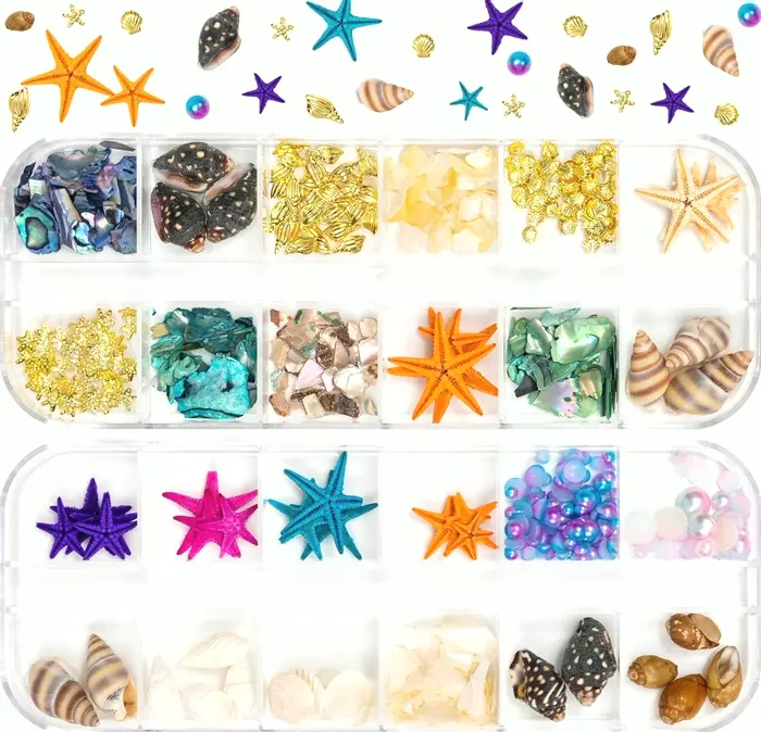 Noverlife Compartments Beach 3D Nail Charms
