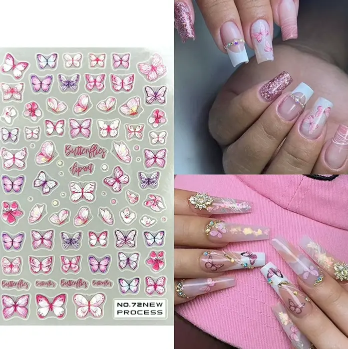 Insect Manicure Stickers with Three-Dimensional Effect