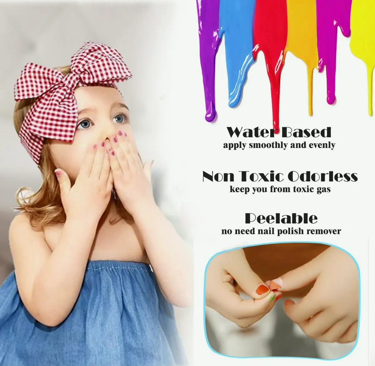 Children's Manicure Set - Safe Aqua Peel Off Toddler Kit