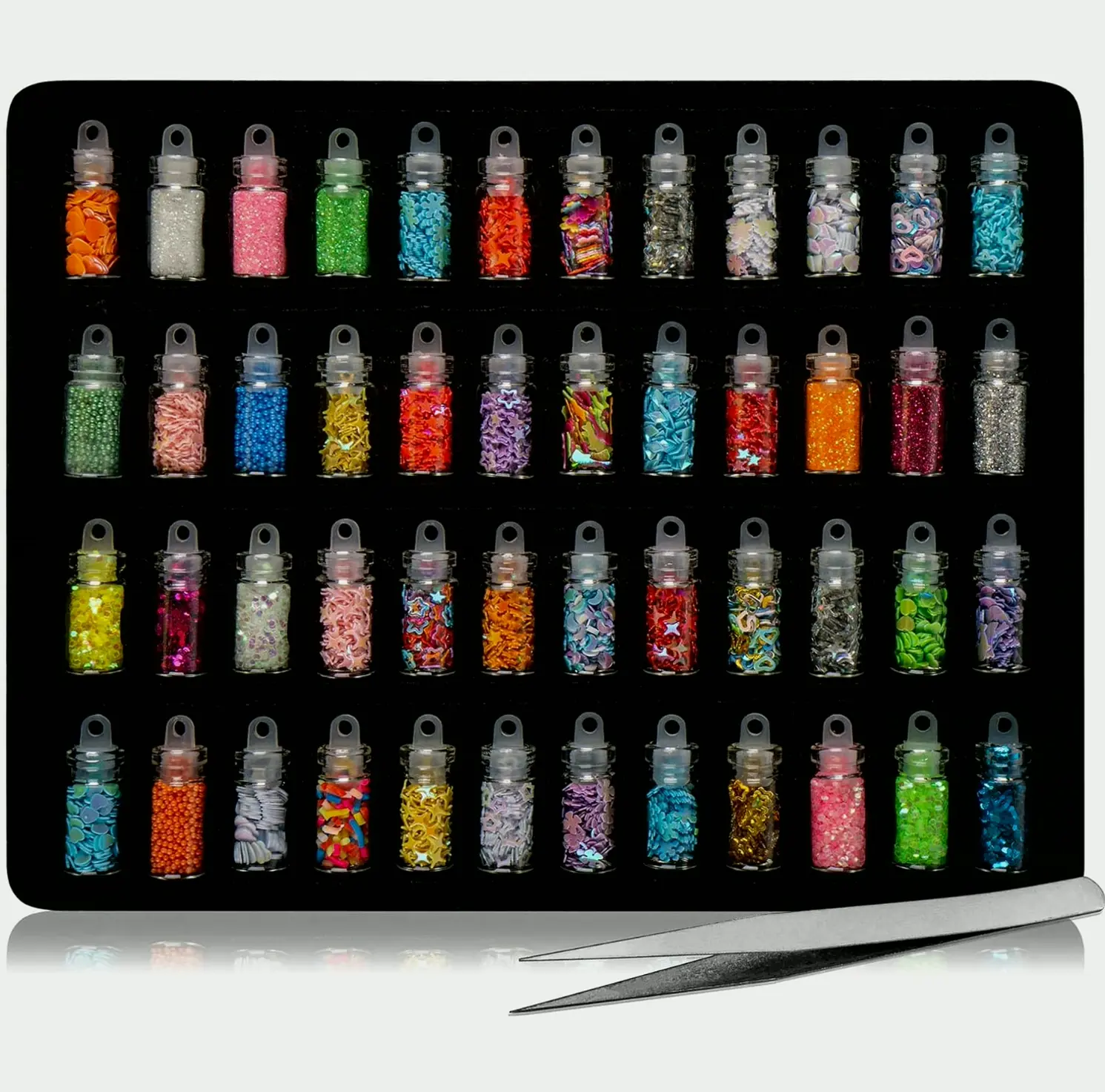 3D Art Decoration Mini Bottles - Glass Containers with Free Tweezers